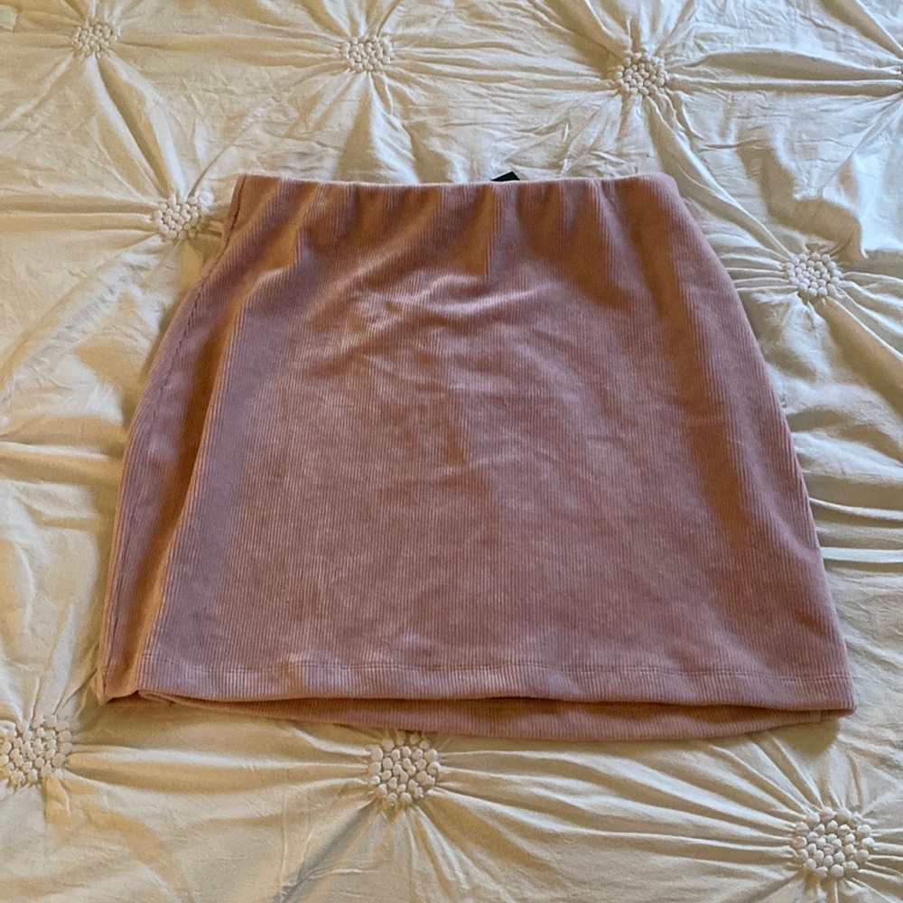 Pink velvety skirt